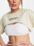 Daisy Street Active shrug crop top in beige