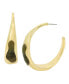ფოტო #1 პროდუქტის Faux Stone Labradorite Sculpted Hoop Earrings
