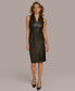 ფოტო #9 პროდუქტის Women's Faux-Leather Croc-Embossed Sheath Dress