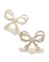 Accessorize crystal bow earrings in gold