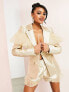 Фото #1 товара ASOS LUXE suit blazer with tulle detail in oyster