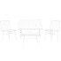 Набор стол и 3 кресла Home ESPRIT Белый Металл 115 x 53 x 83 cm