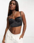 Фото #1 товара Monki – Bustier aus Satin in Schwarz