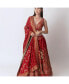 Фото #1 товара Women's Hand Embroidered Red Banarasi Silk Lehenga Choli