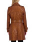 Women's Natalie Belted Leather Trench Coat