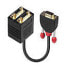 Lindy 2 Port VGA Splitter Cable - 0.18 m - VGA (D-Sub) - VGA (D-Sub) - Black - Male/Female