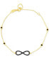 Black Cubic Zirconia Infinity Chain Link Bracelet in 14k Gold-Plated Sterling Silver
