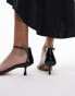 Topshop Imogen two part mid heel sandal in black