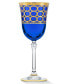 Cobalt Blue Red Wine Goblet with Gold-Tone Rings, Set of 4