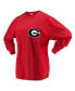 ფოტო #2 პროდუქტის Women's Red Georgia Bulldogs The Big Shirt Oversized Long Sleeve T-shirt