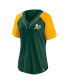 ფოტო #3 პროდუქტის Women's Green Oakland Athletics Ultimate Style Raglan V-Neck T-shirt