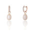 Bronze round earrings á la Duchess Kate with real pearl and zircons 3in1 JL0687