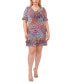 Фото #1 товара Plus Size Printed Ruffled-Hem Jersey Shift Dress