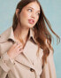 Фото #2 товара Miss Selfridge maxi trench coat in stone