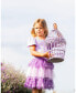 Girl Textured Knit Dress With Mesh Skirt Lavender - Toddler Child