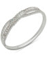 Silver-Tone Pavé & Baguette Crystal Bangle Bracelet