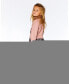 Girl Bi-Material Mock Neck Dress With Long Puffy Sleeves Pink Stylish Plaid - Child