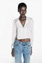 Cropped satiny shirt