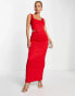 Фото #4 товара ASOS DESIGN low hip corset cut out maxi dress in red