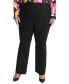 Фото #1 товара Plus Size High Rise Zip Front Ponte Pants, Created for Macy's