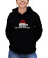 ფოტო #1 პროდუქტის Women's Christmas Peeking Dog Word Art Hooded Sweatshirt