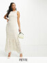 Фото #1 товара Vila Petite Bridal lace maxi dress in cream