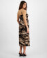Women's Sleeveless Printed Twist-Front Midi Dress, Created for Macy's