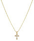 14k Gold Plated Crystal Cross Pendant Necklace