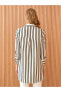 Gömlek Yaka Çizgili Uzun Kollu Kadın Tunik
