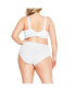 Plus Size Embroidered Full Support Underwire Bra - white