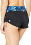 TYR Anzan Della Women's 168455 Blue Coral Black Boyshort Bikini Bottom Size 8