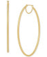 ფოტო #3 პროდუქტის Oval Hoop Earrings in 14k Gold