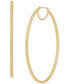 Фото #3 товара Oval Hoop Earrings in 14k Gold