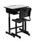 Фото #5 товара Adjustable Height Student Desk And Chair With Pedestal Frame