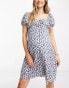 Фото #8 товара Glamorous Maternity milkmaid mini tea dress in blue daisy