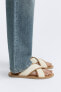 Фото #5 товара Холщовые сандалии со скрещенными ремешками ZARA