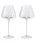 Home French Style Pink Crystal Burgundy Wine Glasses, Lead-Free Premium Champagne Glasses, Set of 2