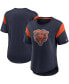 ფოტო #1 პროდუქტის Women's Heathered Navy Chicago Bears Primary Logo Slub Fashion Top