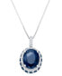 ფოტო #2 პროდუქტის Sapphire (3-9/10 ct. t.w.) and White Sapphire (1/6 ct. t.w.) Pendant Necklace in 10k White Gold