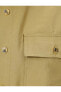 Uzun Kollu Gömlek Düğmeli Kapaklı Cepli Modal Karışımlı 4SAK40349PW Kırık Beyaz
