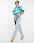 ASOS DESIGN Going Out ultimate off shoulder double ruffle body in blue