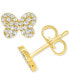 Diamond Pavé Butterfly Stud Earrings (1/5 ct. t.w.) in 10k White, Yellow or Rose Gold