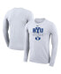 Men's White BYU Cougars On Court Bench Long Sleeve T-shirt