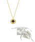 14K Gold-Plated Black Inlay Pave Clover Necklace