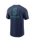 Men's Navy Seattle Mariners Large Logo Back Stack T-Shirt Синий, M - фото #2