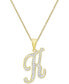 Фото #4 товара Macy's diamond Accent Script 18" Initial Pendant Necklace in Silver Plate, Gold Plate & Rose Gold Plate