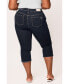 Plus Size Denim Crop Jeans with Frayed Hem