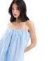 Фото #3 товара & Other Stories bandeau volume layered maxi dress in light blue