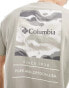 Columbia Barton Springs pattern back print t-shirt in grey Exclusive at ASOS