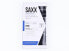 SAXX 285021 Men's Vibe Super Soft Boxer Briefs Built-in Pouch Black Stripe Large